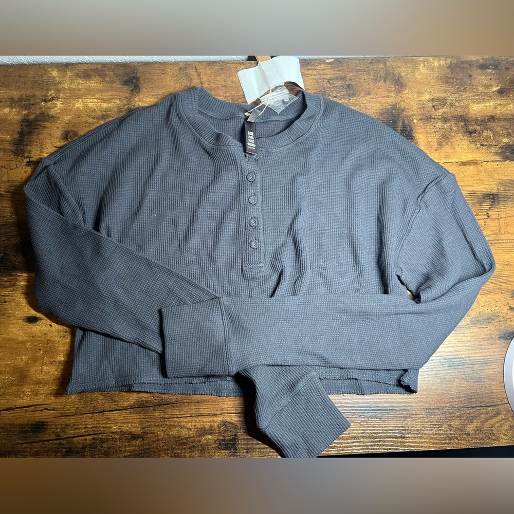 SKIMS Charcoal Gray Crop Top